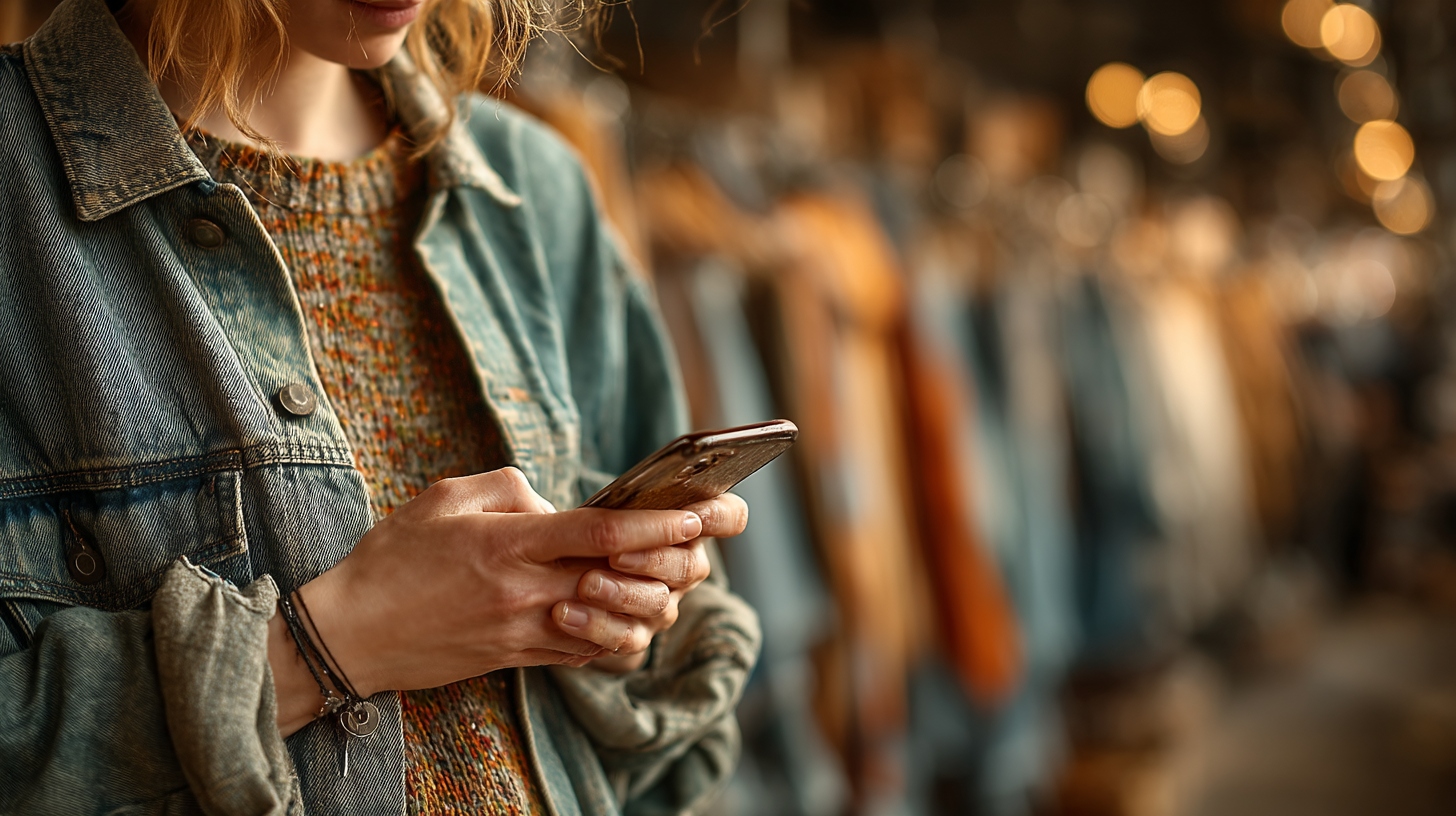 Smartphone display showing online e-commerce application